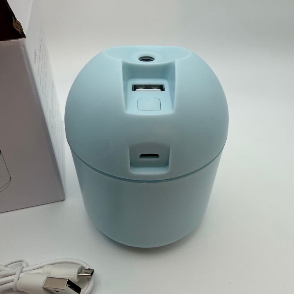 USB Colorful Mini Humidifier Blue Portable Desktop LED Light NEW - Picture 4 of 7